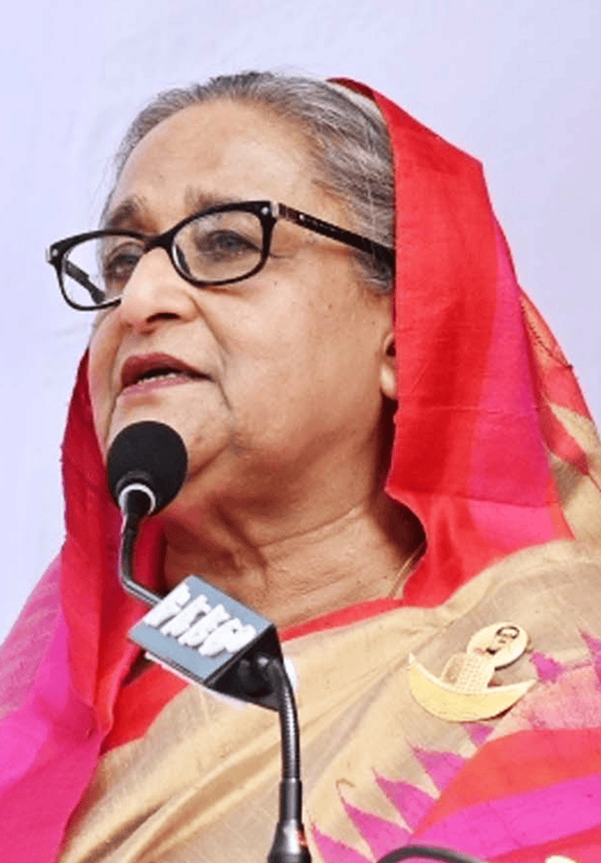 Sheikh Hasina in Kotalipara in 2023 © Wikimedia Commons/ Delwar Hossain