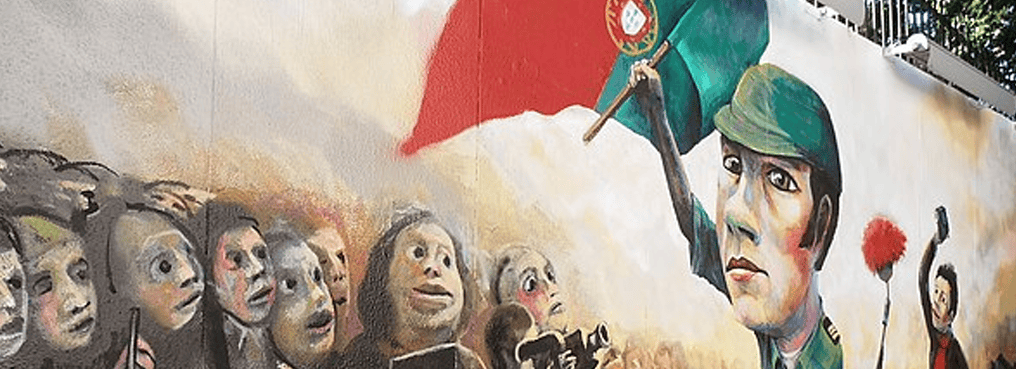 Mural painted in 2014, 40 years after the Carnation Revolution, in Lisbon, Portugal