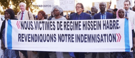 A demonstration by victims of former Chadian president Hissène Habré. (André Kodmadjingar)