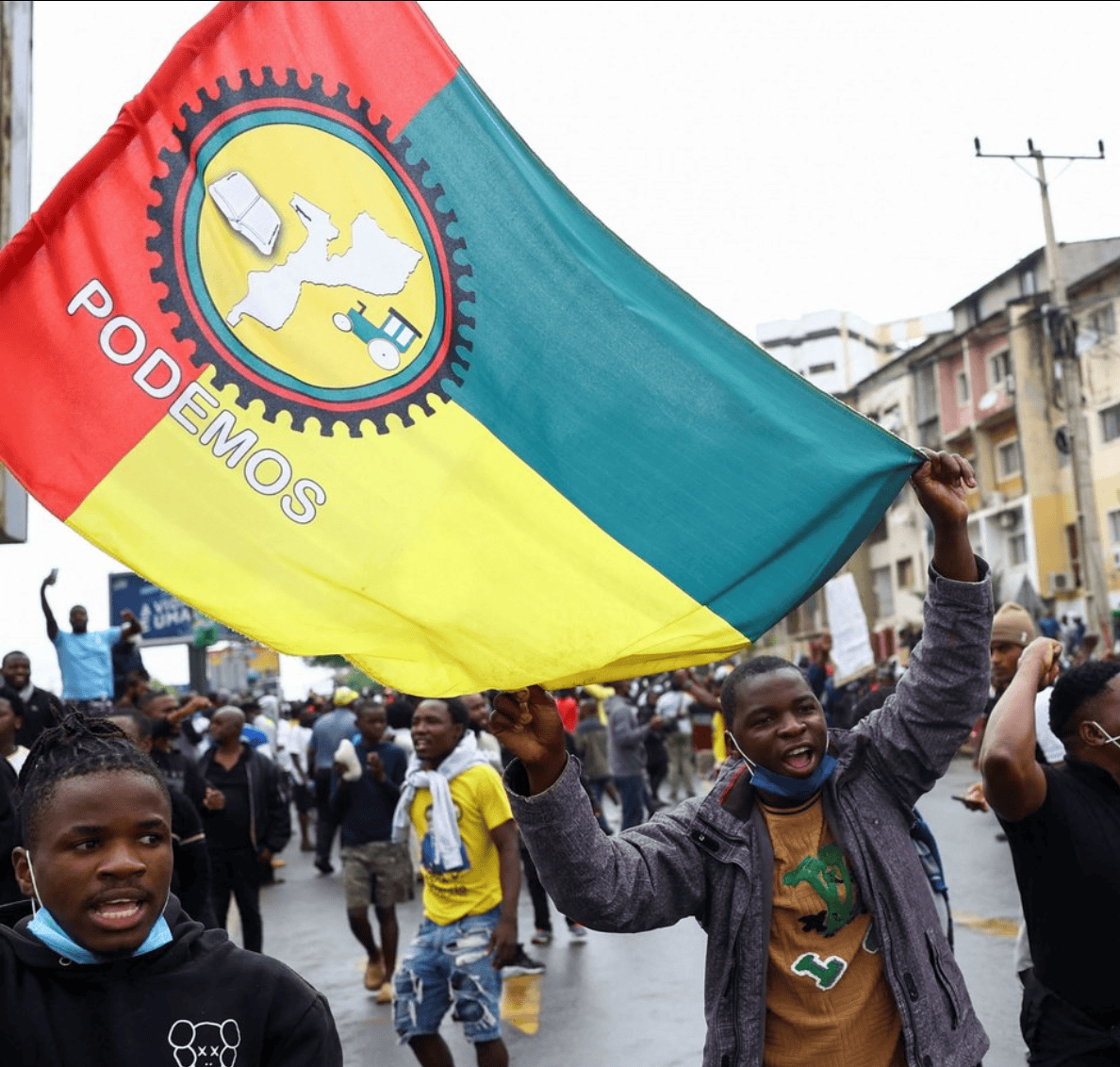 Protesters during a nationwide strike to protest the provisional results of an October 9 election, in Maputo, Mozambique on October 21, 2024