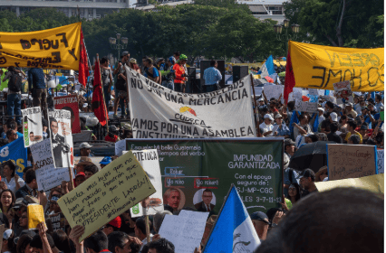 Demonstration against corruption and for the president's resignation in May 2015.